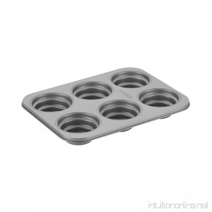 Cake Boss Novelty Nonstick Bakeware 6-Cup Round Cakelette Pan Gray - B00FB9Q23Y